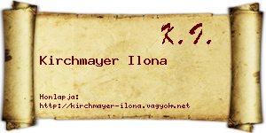 Kirchmayer Ilona névjegykártya